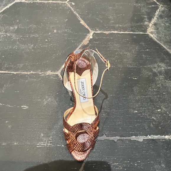 Jimmy Choo | brown snakeskin stiletto sandals - Picture 5 of 6